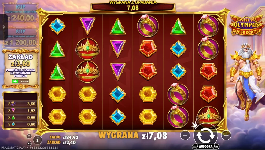Wygrana w Gates of Olympus w BetLebel i spełniony obrót bonusu